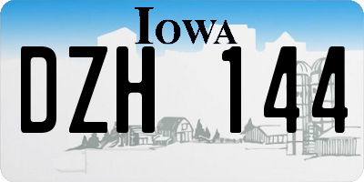 IA license plate DZH144