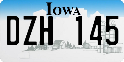IA license plate DZH145