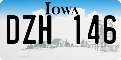 IA license plate DZH146