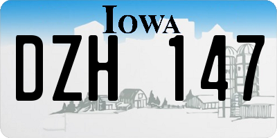 IA license plate DZH147