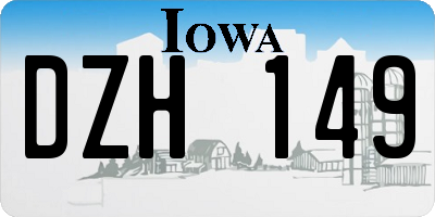 IA license plate DZH149