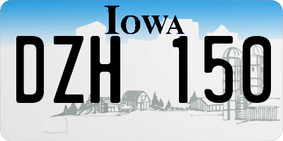 IA license plate DZH150