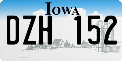 IA license plate DZH152