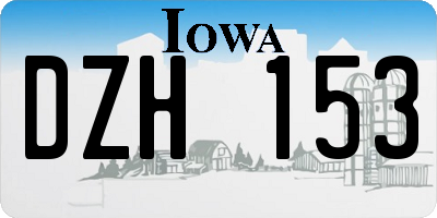 IA license plate DZH153