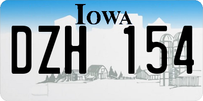 IA license plate DZH154