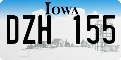 IA license plate DZH155