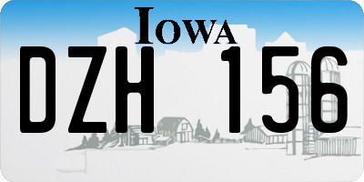 IA license plate DZH156