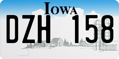 IA license plate DZH158