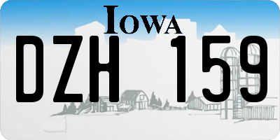 IA license plate DZH159