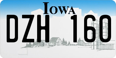 IA license plate DZH160