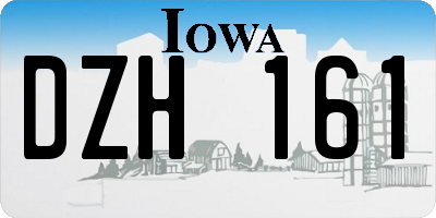 IA license plate DZH161