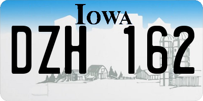 IA license plate DZH162