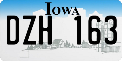 IA license plate DZH163
