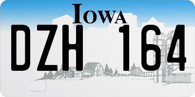 IA license plate DZH164