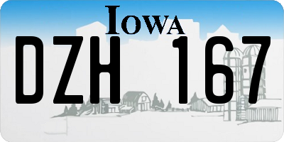 IA license plate DZH167