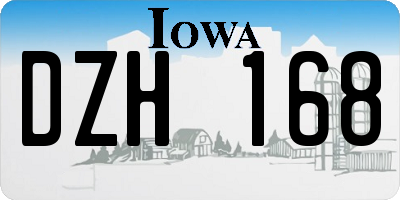 IA license plate DZH168