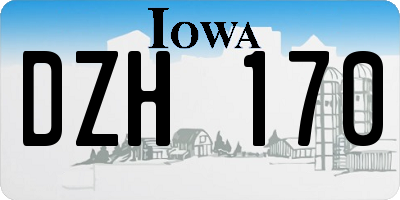 IA license plate DZH170