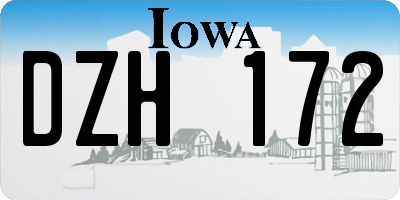 IA license plate DZH172