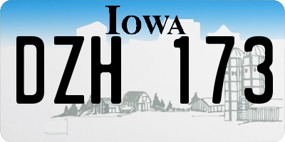 IA license plate DZH173