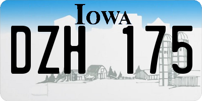 IA license plate DZH175