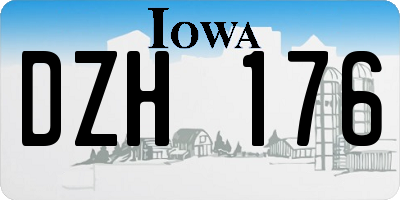 IA license plate DZH176