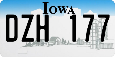 IA license plate DZH177