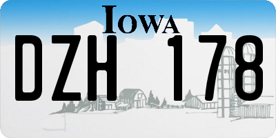 IA license plate DZH178