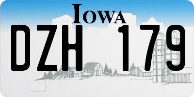 IA license plate DZH179