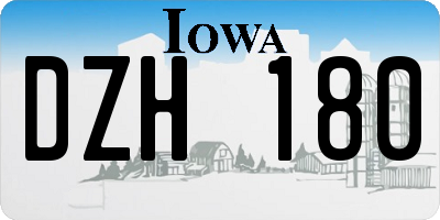 IA license plate DZH180