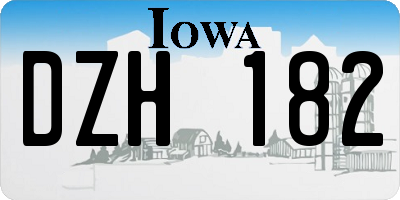 IA license plate DZH182
