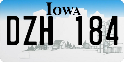 IA license plate DZH184