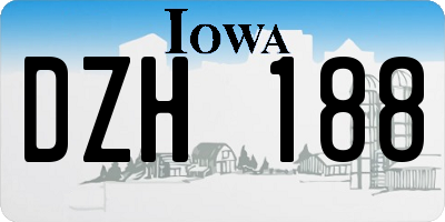 IA license plate DZH188