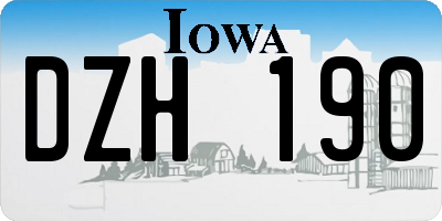 IA license plate DZH190