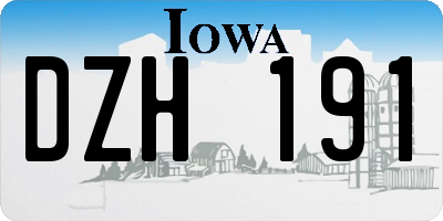 IA license plate DZH191