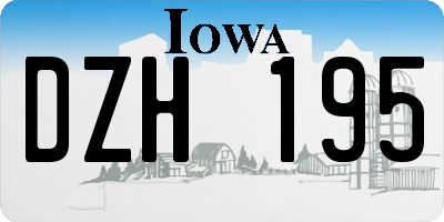 IA license plate DZH195