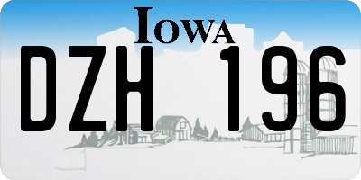 IA license plate DZH196