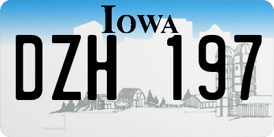 IA license plate DZH197