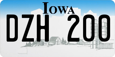 IA license plate DZH200