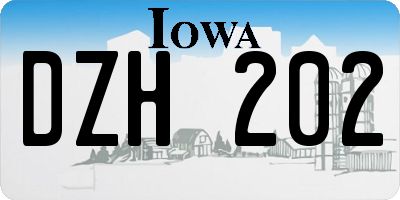 IA license plate DZH202