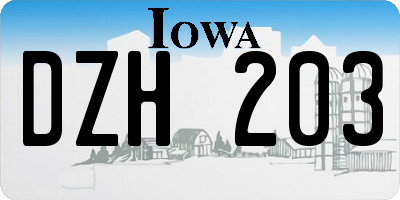 IA license plate DZH203