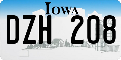 IA license plate DZH208