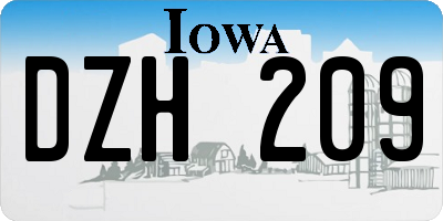 IA license plate DZH209