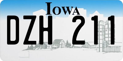 IA license plate DZH211