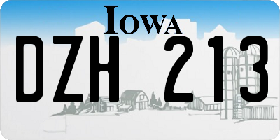 IA license plate DZH213