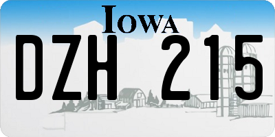 IA license plate DZH215