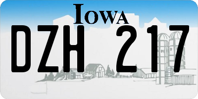 IA license plate DZH217
