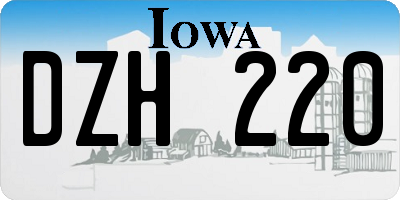 IA license plate DZH220
