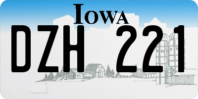 IA license plate DZH221