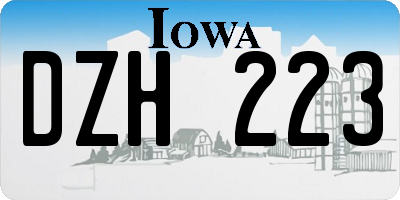 IA license plate DZH223