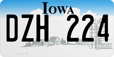 IA license plate DZH224